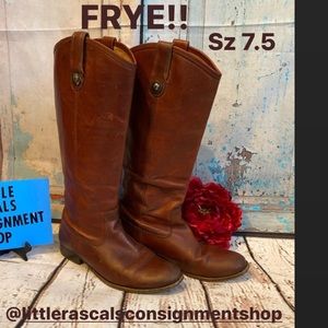 FRYE BROWN LEATHER BOOTS SZ 7.5